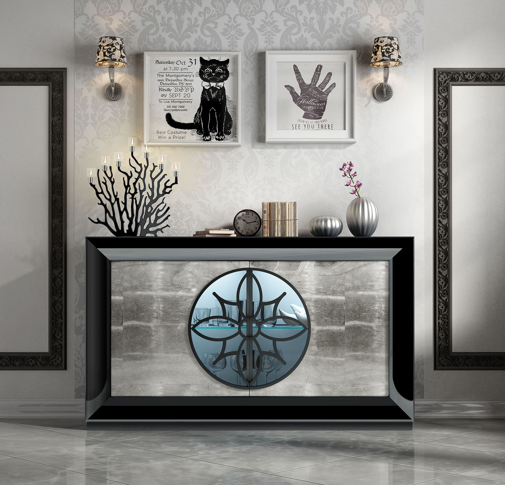 Dining Room Furniture Marble-Look Tables AII.24 Sideboard