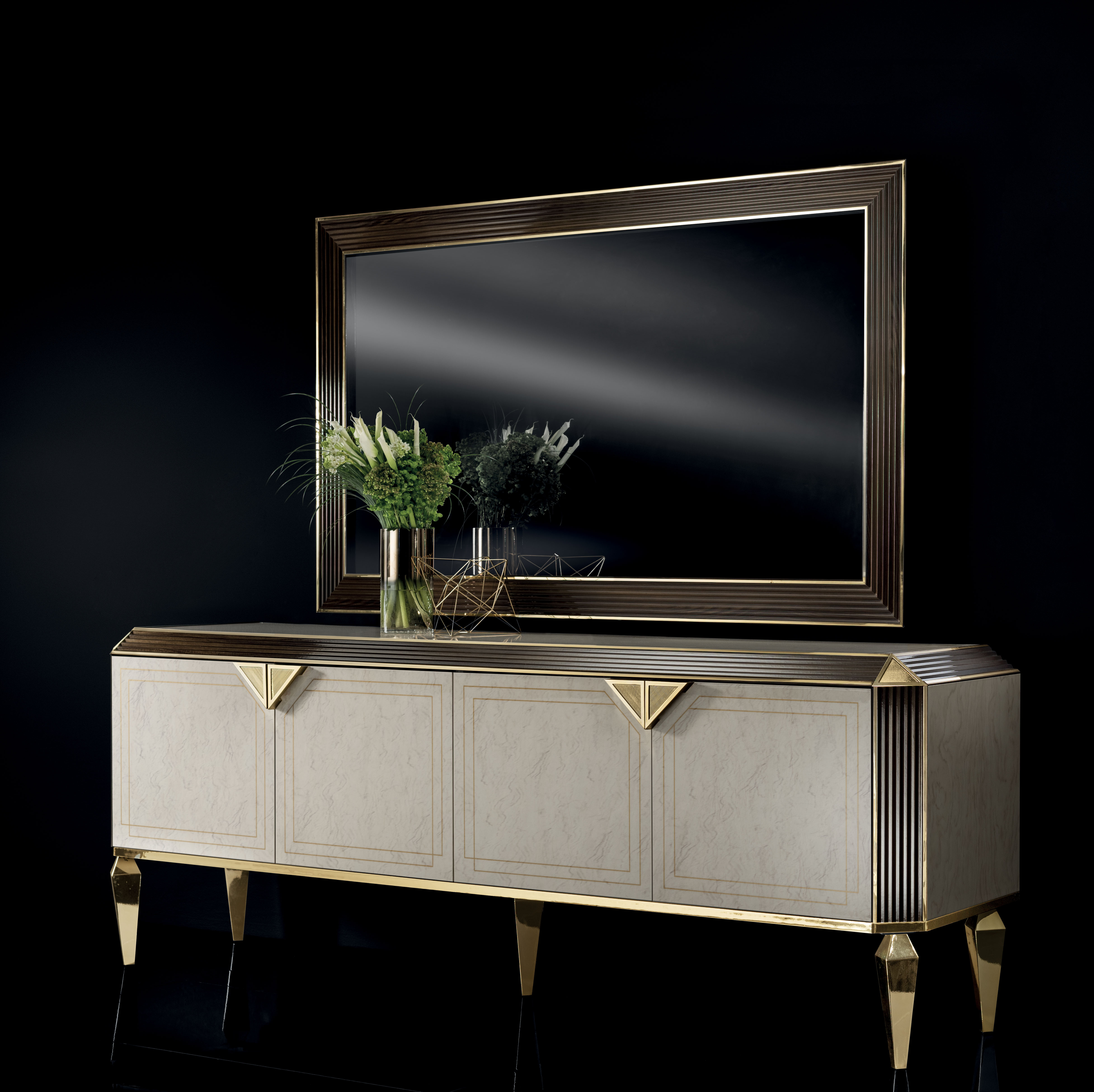 Brands Camel Gold Collection, Italy Diamante Buffet & Mirror by Arredoclassic